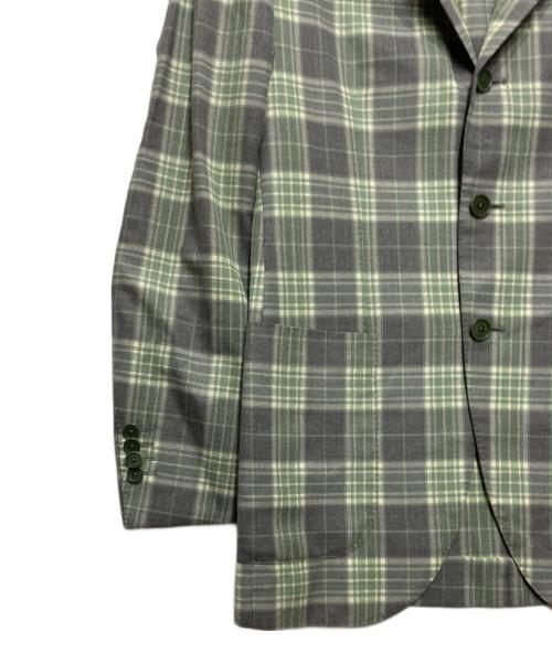 BEAMS F（ビームスエフ）BEAMS F (ビームスエフ) チェック3Bジャケット/チェックテーラードジャケット グリーン サイズ:88の古着・服飾アイテム