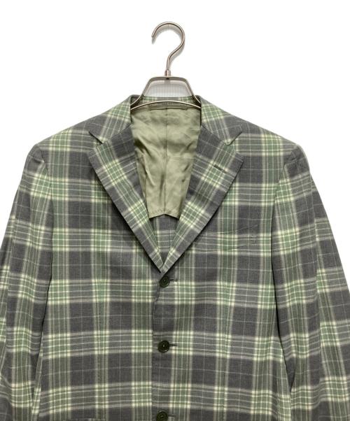 BEAMS F（ビームスエフ）BEAMS F (ビームスエフ) チェック3Bジャケット/チェックテーラードジャケット グリーン サイズ:88の古着・服飾アイテム