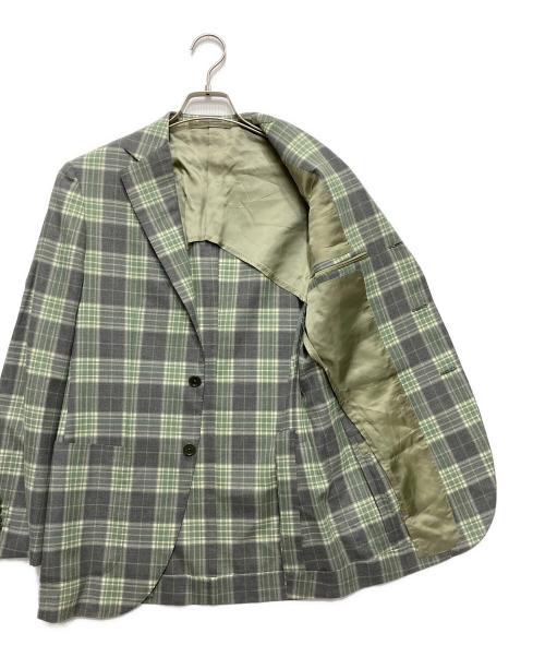 BEAMS F（ビームスエフ）BEAMS F (ビームスエフ) チェック3Bジャケット/チェックテーラードジャケット グリーン サイズ:88の古着・服飾アイテム