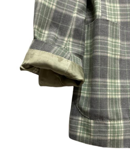BEAMS F（ビームスエフ）BEAMS F (ビームスエフ) チェック3Bジャケット/チェックテーラードジャケット グリーン サイズ:88の古着・服飾アイテム
