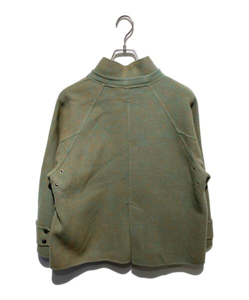 Audrey and John Wad（オードリーアンドジョンワッド）Audrey and John Wad (オードリーアンドジョンワッド) ハンドメイドスタンドカラーショートコート グリーン サイズ:Sの古着・服飾アイテム