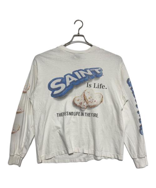 SAINT MICHAEL（セントマイケル）SAINT MICHAEL (セントマイケル) SHERMER ACADEMY (シャーマーアカデミー) LS TEE / HEART CKIE ホワイト サイズ:Lの古着・服飾アイテム