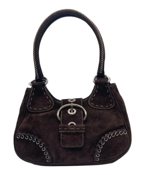 PRADA（プラダ）PRADA (プラダ) スウェードハンドバッグ ブラウンの古着・服飾アイテム