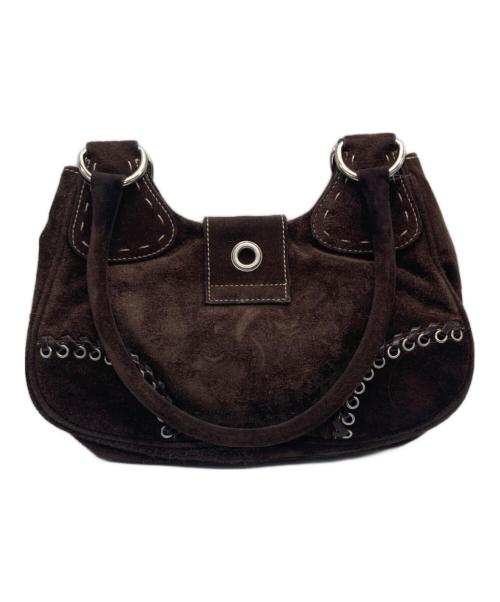 PRADA（プラダ）PRADA (プラダ) スウェードハンドバッグ ブラウンの古着・服飾アイテム