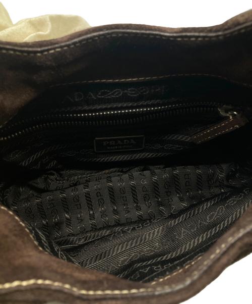 PRADA（プラダ）PRADA (プラダ) スウェードハンドバッグ ブラウンの古着・服飾アイテム