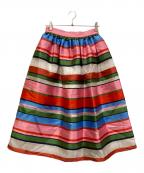 Kate Spadeケイトスペード）の古着「サンデー ストライプ オーガンザ ミディ スカート」｜マルチカラー