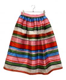 Kate Spade（ケイトスペード）の古着「サンデー ストライプ オーガンザ ミディ スカート」｜マルチカラー