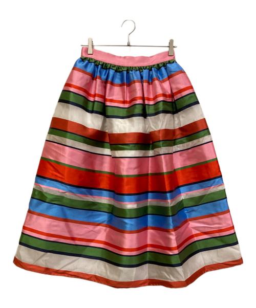Kate Spade（ケイトスペード）Kate Spade (ケイトスペード) サンデー ストライプ オーガンザ ミディ スカート マルチカラー サイズ:2 未使用品の古着・服飾アイテム