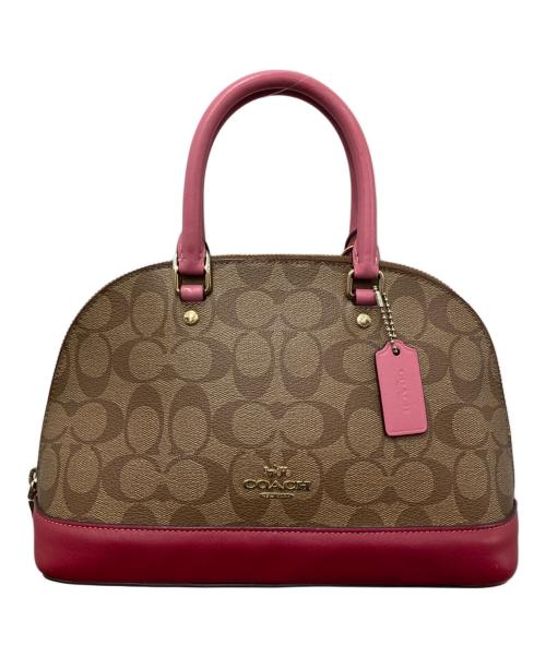 COACH（コーチ）COACH (コーチ) 2WAYショルダーバッグ ブラウン×ピンクの古着・服飾アイテム