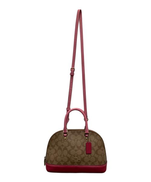 COACH（コーチ）COACH (コーチ) 2WAYショルダーバッグ ブラウン×ピンクの古着・服飾アイテム
