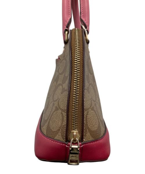 COACH（コーチ）COACH (コーチ) 2WAYショルダーバッグ ブラウン×ピンクの古着・服飾アイテム