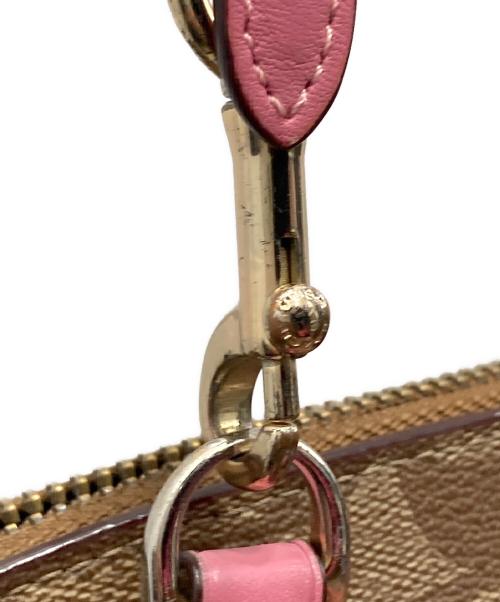 COACH（コーチ）COACH (コーチ) 2WAYショルダーバッグ ブラウン×ピンクの古着・服飾アイテム