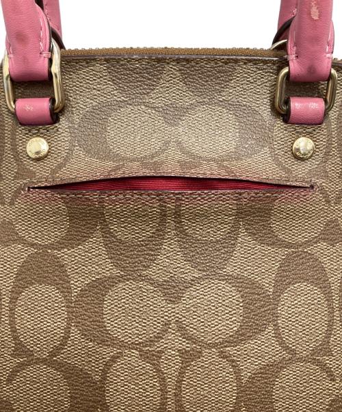 COACH（コーチ）COACH (コーチ) 2WAYショルダーバッグ ブラウン×ピンクの古着・服飾アイテム