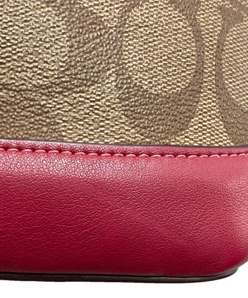 COACH（コーチ）COACH (コーチ) 2WAYショルダーバッグ ブラウン×ピンクの古着・服飾アイテム