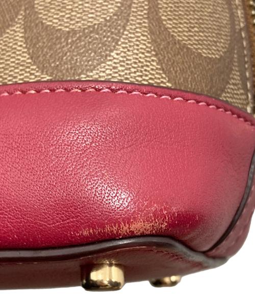 COACH（コーチ）COACH (コーチ) 2WAYショルダーバッグ ブラウン×ピンクの古着・服飾アイテム