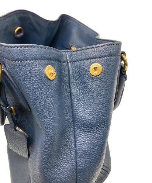 PRADA（プラダ）PRADA (プラダ) ヴィッテロダイノ2WAYバッグ ネイビーの古着・服飾アイテム