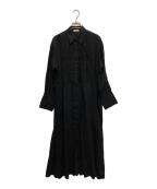 DES PRESデ プレ）の古着「リネンラミーシルク マーメイドフレアシャツワンピース」｜ブラック