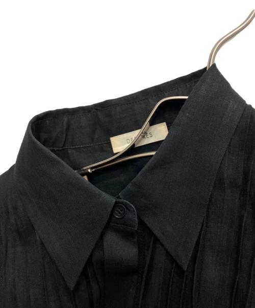 DES PRES（デ プレ）DES PRES (デ プレ) リネンラミーシルク マーメイドフレアシャツワンピース ブラック サイズ:34の古着・服飾アイテム