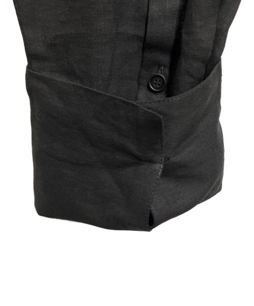 DES PRES（デ プレ）DES PRES (デ プレ) リネンラミーシルク マーメイドフレアシャツワンピース ブラック サイズ:34の古着・服飾アイテム