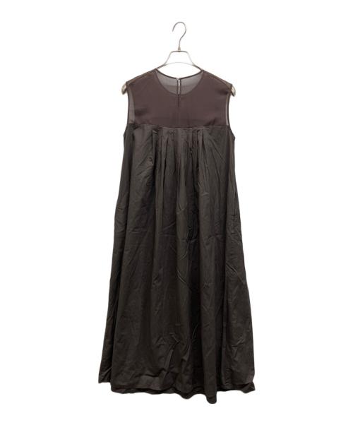 Spick and Span（スピック＆スパン）Spick and Span (スピック＆スパン) シアーヨーク切替ワンピース ブラウン サイズ:36の古着・服飾アイテム