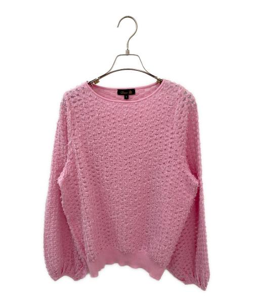 DRAWER（ドゥロワー）DRAWER (ドゥロワー) 16Gフリンジ編みニット ピンク サイズ:1の古着・服飾アイテム