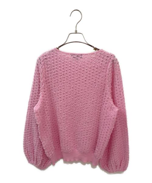 DRAWER（ドゥロワー）DRAWER (ドゥロワー) 16Gフリンジ編みニット ピンク サイズ:1の古着・服飾アイテム