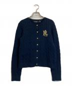 LAUREN RALPH LAURENローレンラルフローレン）の古着「ケーブルニットカーディガン」｜ネイビー
