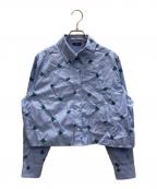 VERMEIL par ienaヴェルメイユ パー イエナ）の古着「コットン刺繍クロップドシャツ」｜ブルー