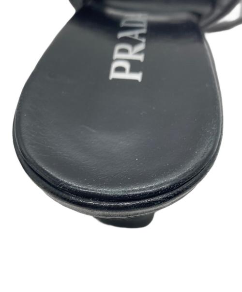 PRADA（プラダ）PRADA (プラダ) ソフトパデッドナッパレザーサンダル ブラック サイズ:37の古着・服飾アイテム