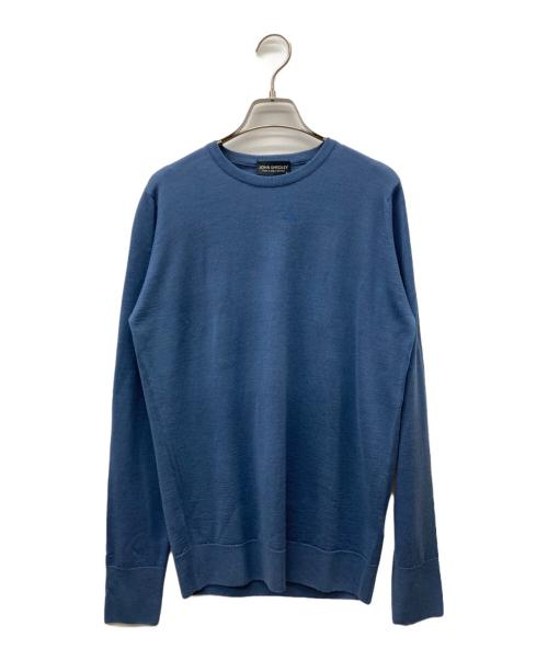 JOHN SMEDLEY（ジョンスメドレー）JOHN SMEDLEY (ジョンスメドレー) クルーネックウールニット ブルー サイズ:Sの古着・服飾アイテム
