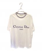 Christian Dior Sportsクリスチャン ディオールスポーツ）の古着「刺繍ロゴ半袖Tシャツ」｜ホワイト