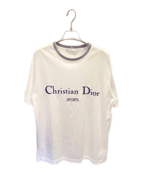 Christian Dior Sports（クリスチャン ディオールスポーツ）Christian Dior Sports (クリスチャン ディオールスポーツ) 刺繍ロゴ半袖Tシャツ ホワイト サイズ:Lの古着・服飾アイテム