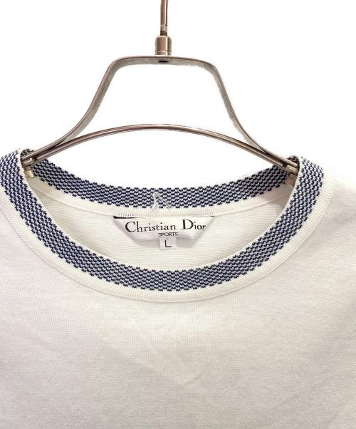 Christian Dior Sports（クリスチャン ディオールスポーツ）Christian Dior Sports (クリスチャン ディオールスポーツ) 刺繍ロゴ半袖Tシャツ ホワイト サイズ:Lの古着・服飾アイテム