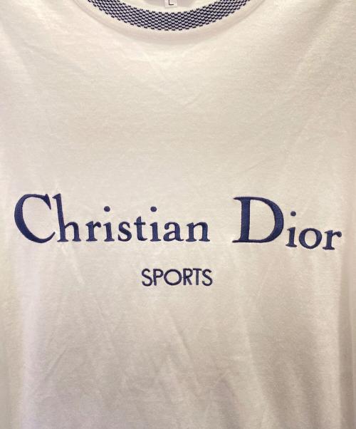 Christian Dior Sports（クリスチャン ディオールスポーツ）Christian Dior Sports (クリスチャン ディオールスポーツ) 刺繍ロゴ半袖Tシャツ ホワイト サイズ:Lの古着・服飾アイテム