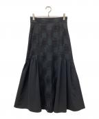 BLUE LABEL CRESTBRIDGEブルーレーベルクレストブリッジ）の古着「ジャカードマーメイドスカート」｜ブラック