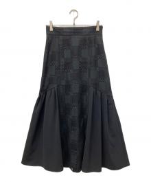 BLUE LABEL CRESTBRIDGE（ブルーレーベルクレストブリッジ）の古着「ジャカードマーメイドスカート」｜ブラック