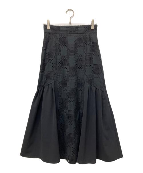BLUE LABEL CRESTBRIDGE（ブルーレーベルクレストブリッジ）BLUE LABEL CRESTBRIDGE (ブルーレーベルクレストブリッジ) ジャカードマーメイドスカート ブラック サイズ:38の古着・服飾アイテム
