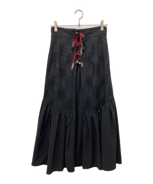 BLUE LABEL CRESTBRIDGE（ブルーレーベルクレストブリッジ）BLUE LABEL CRESTBRIDGE (ブルーレーベルクレストブリッジ) ジャカードマーメイドスカート ブラック サイズ:38の古着・服飾アイテム