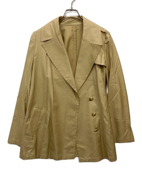 Aquascutum（アクアスキュータム）Aquascutum (アクアスキュータム) シルクハーフトレンチコート ベージュ サイズ:Sの古着・服飾アイテム