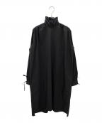 DRIES VAN NOTENドリスヴァンノッテン）の古着「スタンドカラーギャザーワンピース」｜ブラック