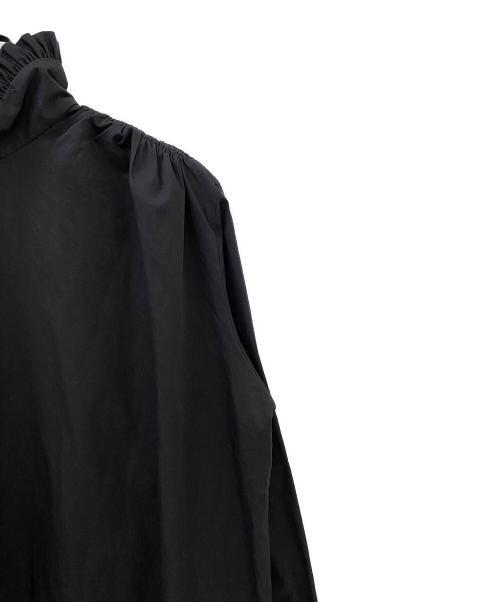 DRIES VAN NOTEN（ドリスヴァンノッテン）DRIES VAN NOTEN (ドリスヴァンノッテン) スタンドカラーギャザーワンピース ブラック サイズ:34の古着・服飾アイテム