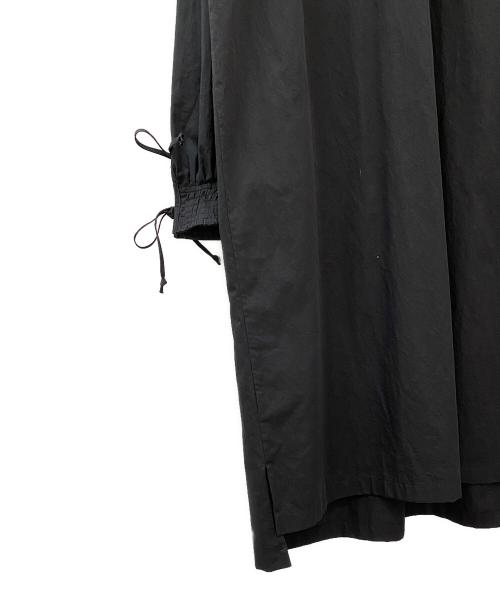 DRIES VAN NOTEN（ドリスヴァンノッテン）DRIES VAN NOTEN (ドリスヴァンノッテン) スタンドカラーギャザーワンピース ブラック サイズ:34の古着・服飾アイテム