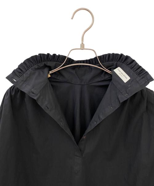 DRIES VAN NOTEN（ドリスヴァンノッテン）DRIES VAN NOTEN (ドリスヴァンノッテン) スタンドカラーギャザーワンピース ブラック サイズ:34の古着・服飾アイテム