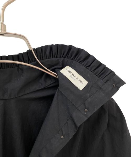 DRIES VAN NOTEN（ドリスヴァンノッテン）DRIES VAN NOTEN (ドリスヴァンノッテン) スタンドカラーギャザーワンピース ブラック サイズ:34の古着・服飾アイテム