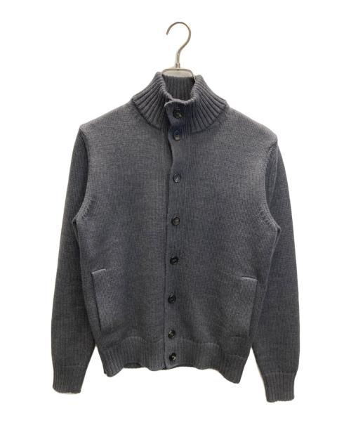 Zanone（ザノーネ）Zanone (ザノーネ) 5ゲージウールスタンドカラーニットカーディガン グレー サイズ:46の古着・服飾アイテム
