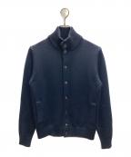 Zanoneザノーネ）の古着「5ゲージウールスタンドカラーニットカーディガン」｜ネイビー