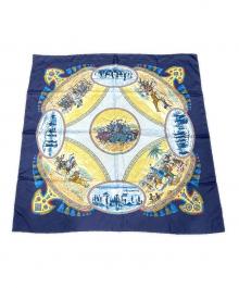 HERMES（エルメス）の古着「Carre 90/カレ 90/CAVALIERS PEULS/プール族の騎手」｜ネイビー