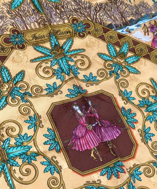 HERMES（エルメス）HERMES (エルメス) Carre 90/カレ 90/joies d' hiver/冬の愉しみ ブラウン サイズ:90の古着・服飾アイテム