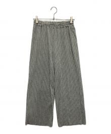 house of lotus（ハウスオブロータス）の古着「ギンガムチェックイージーパンツ」｜グレー