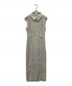 FRAY IDフレイ アイディー）の古着「フリンジデザインツイードポロワンピース」｜ベージュ